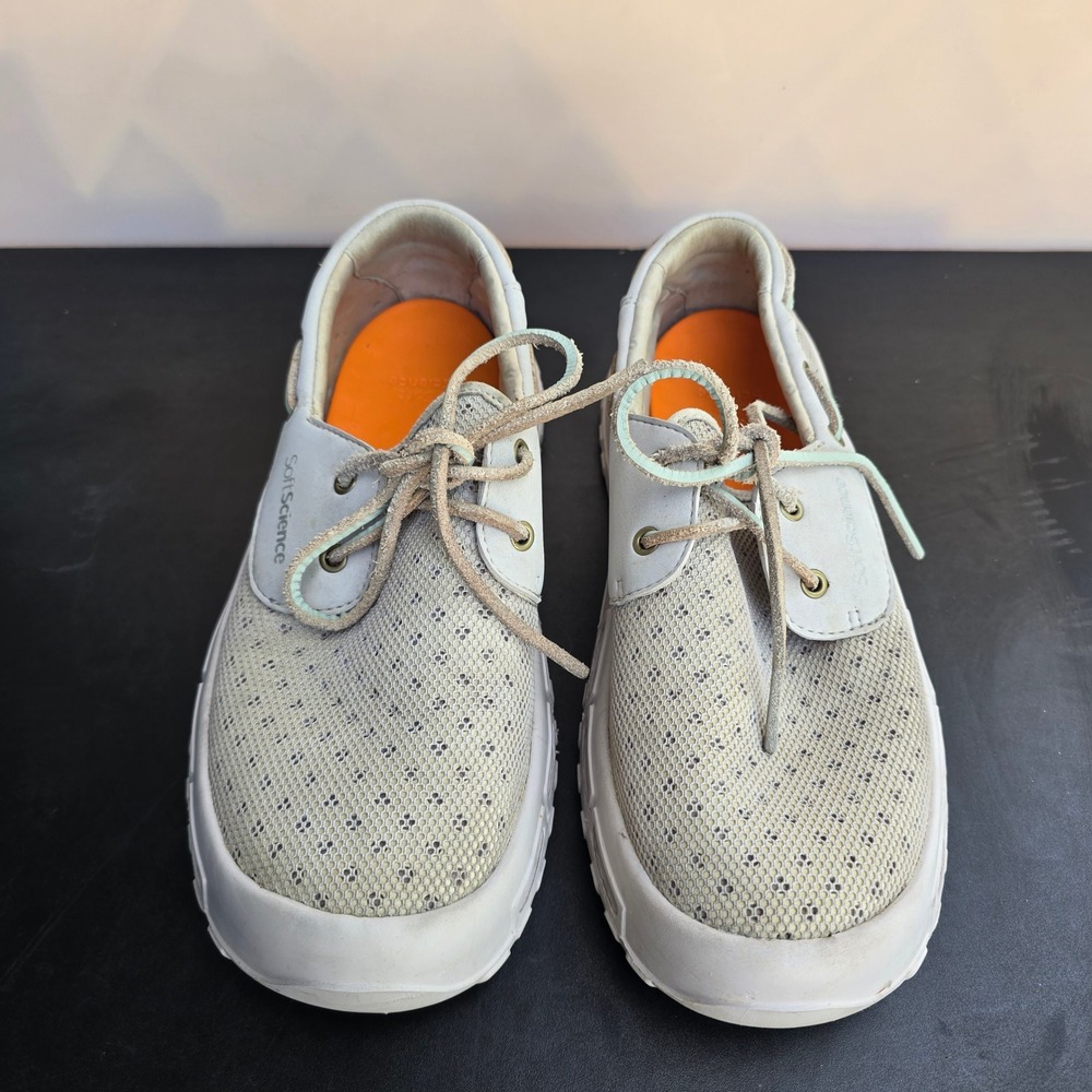 SoftScience Fin Mens 11 Light Gray Mesh Lace Up Boat Water Shoes Fishing Deck